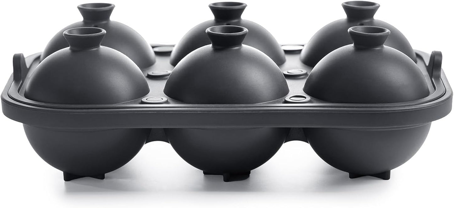 Ice Cube Molds – Large Silicone Ice & Sphere Mold Combo with Built-In Easy-Fill Funnel 2-Inch round & Square Whiskey Ice Molds for Cocktails & Bourbon