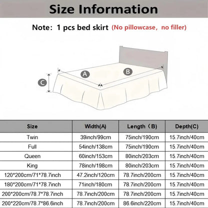 French Princess Lace Bed Skirt, Elegant Warm Mattress Protector, All-Season Washable Bedding for Bedroom, Guest Room, Hotel or Dorm Decor