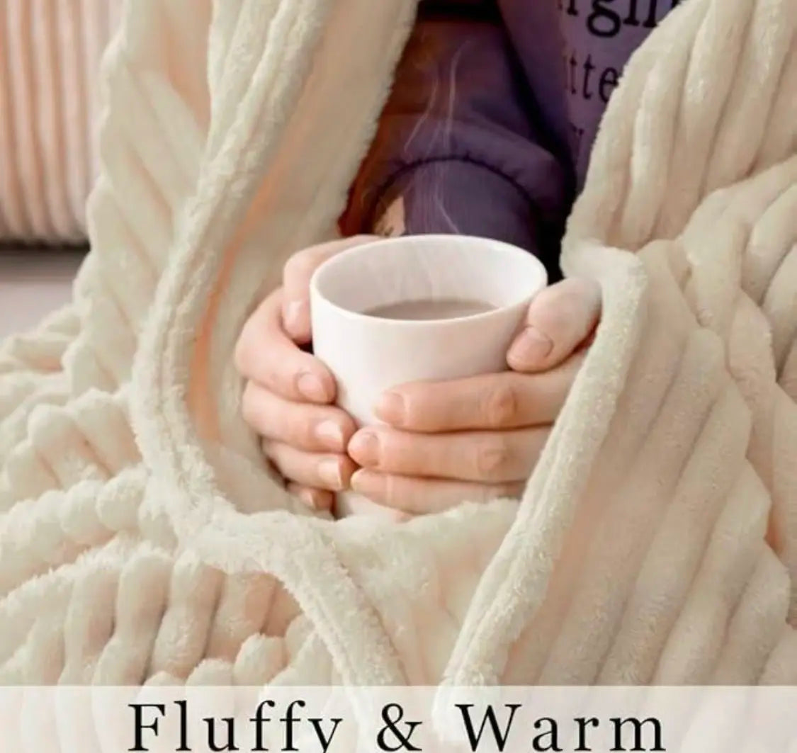 Luxurious Faux Rabbit Fur Throw Blanket Cozy Blanket-Patio Furniture Decor,Ultra-Soft,Classic Stripe Pattemn, Ideal for Bed,Couch, Travel,Camping, Allseasons,Home Bedroom Decor Plush Outdoorfun,Lightweightcomforter,All-Season Comforter 79” X 91